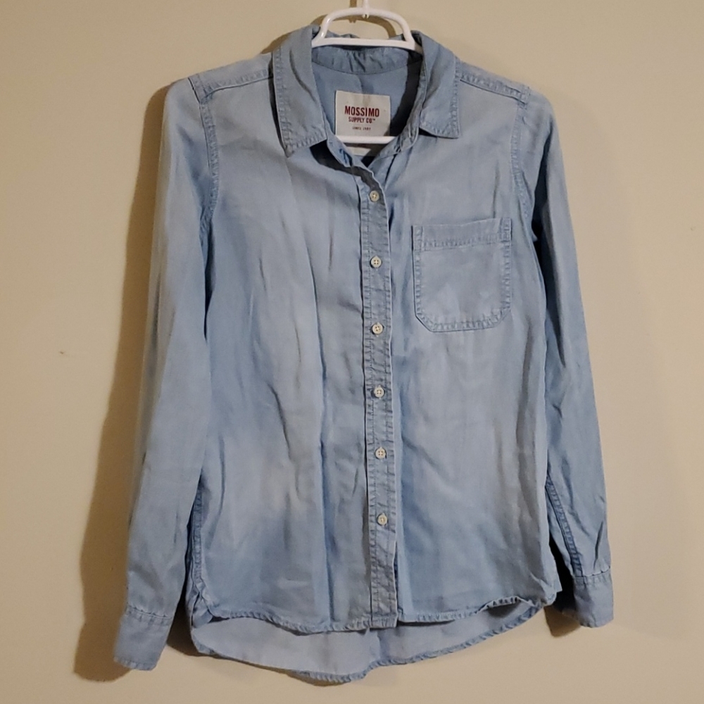 Light denim button up